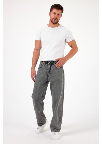 Erkek Jeans Bol Paça Füme Baggy Kot Pantolon indirimleri