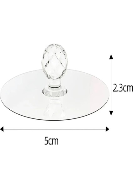Şeffaf Kristal Başlıklı 2'li Yapışkanlı Kulp Dolap Çekmece Kulp Tutacak Askı modelleri