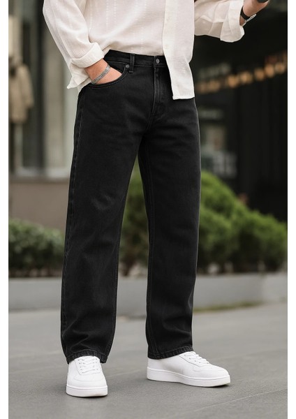 Erkek Jeans Bol Paça Siyah Baggy Kot Pantolon fiyatları
