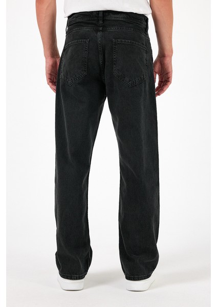 Erkek Jeans Bol Paça Siyah Baggy Kot Pantolon modelleri