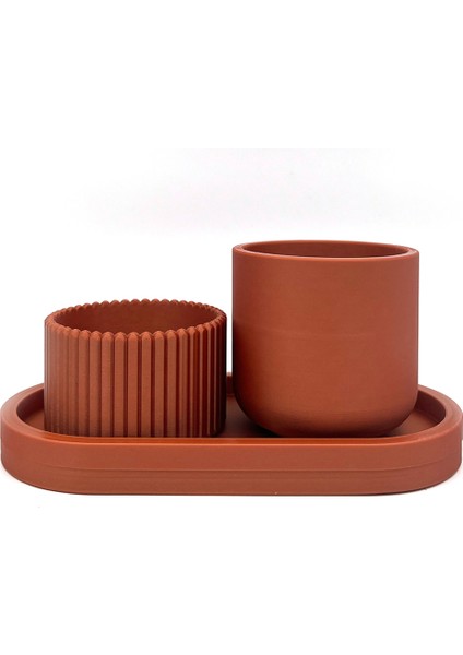 Turuncu Standlı Pamukluk ve Kulak Çubukluk Organizer Seti, Şeffaf ve Şık Tasarım