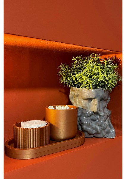 Turuncu Standlı Pamukluk ve Kulak Çubukluk Organizer Seti, Şeffaf ve Şık Tasarım fırsatları