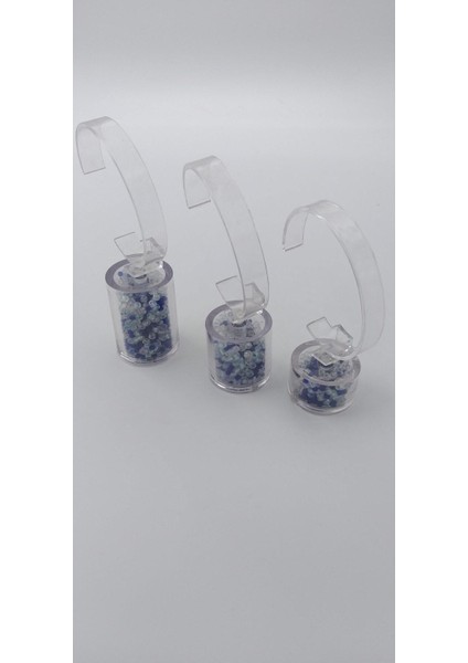 3'lü Saat Tutucu Seti, Beyaz ve Lila Boncuk Detaylı Zarif Tasarım fiyatları