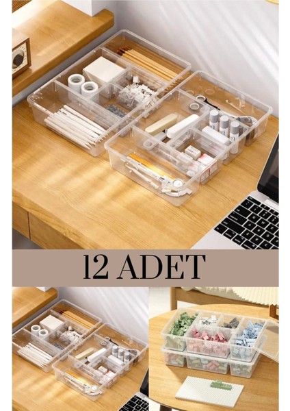 12'li Turuncu Kapaklı Çekmece Içi Düzenleyici Takı ve Makyaj Kutusu indirimleri