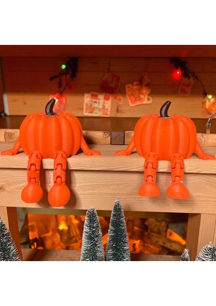 Ceresshop 2'li Set Balkabağı Figürlü Dekoratif Obje – Sevimli Masa ve Raf Süsü Turuncu fiyatları