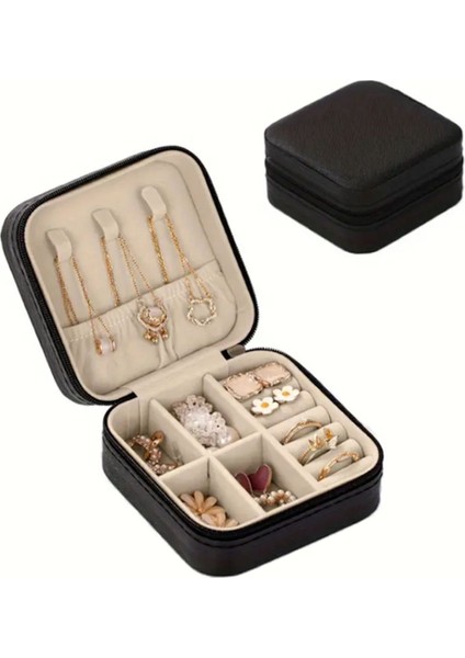 Mini Taşınabilir Seyahat Takı Kutusu, Şık ve Kullanışlı Saklama Çözümü