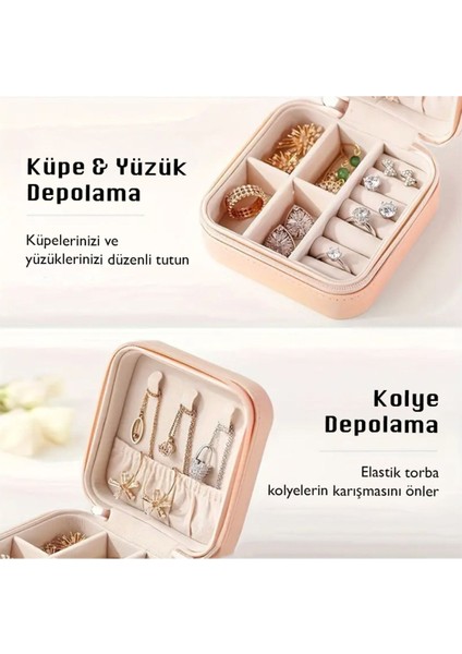 Mini Taşınabilir Seyahat Takı Kutusu, Şık ve Kullanışlı Saklama Çözümü fırsatları