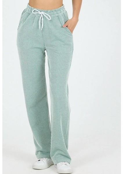 Çizgili Su Yolu Pijama Pantolon
