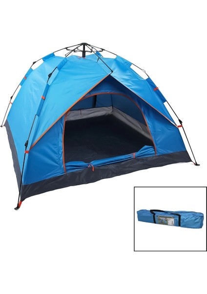 Mavi - Çift Astarlı Otomatik Kamp Çadır 200X200X135CM AC-6635