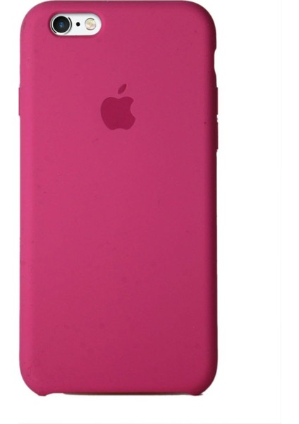 Apple iPhone 6s Uyumlu Logolu Içi Kadife Altı Açık Lansman Patlıcan Moru Silikon Kılıf
