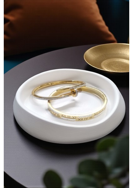 Modern-Bohem Tarzda Asimetrik Dalgalı Takı Tabağı