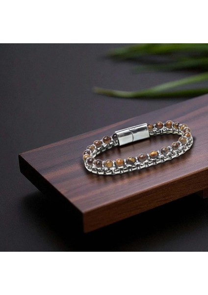 Çelik Zincirli Kaplan Gözü ve Hematit Bileklik 31682B21D8 fiyatları