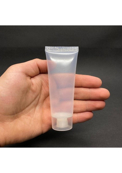 Şeffaf 50ML Krem, Merhem ve Lip Gloss Tüpü, 3 Adet, Vidalı Kapaklı, Kullanışlı ve Şık
