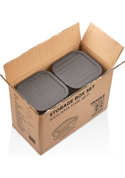 6'lı Sızdırmaz Kare Saklama Kabı Seti, Siyah ve Şeffaf, Pratik ve Güvenli Kullanım fırsatları