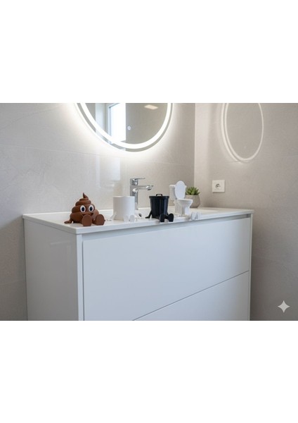 Sevimli Tuvalet Temalı Dekoratif Objeler | Emoji Kaka Figürü & Komik Banyo Aksesuarları