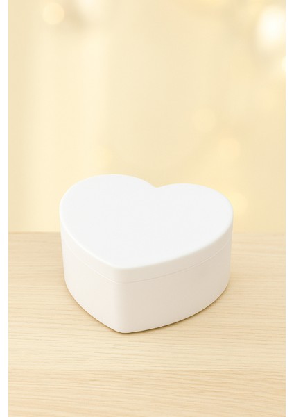 Aynalı, Kalpli, 2 Katlı Taşınabilir Makyaj Kutusu, Şık ve Kullanışlı Beyaz Renk. fiyatları