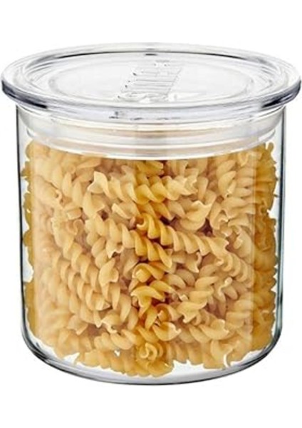 Şeffaf Yuvarlak Cam Saklama Kabı, 0,5 Litre, Dayanıklı ve Şık Tasarım