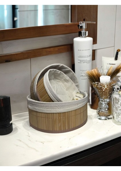 Haki Renk Yuvarlak Hasır Sepet, Şık ve Kullanışlı Ev Dekoru Için Ideal