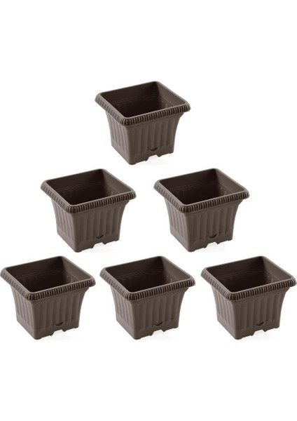 SO-OB00 Dekoratif Ova Balkon Saksı 2.2 Lt Mocha 6 Adet