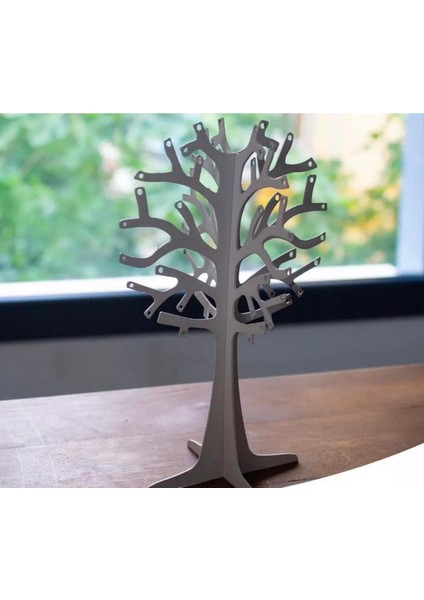 Beyaz Metal Toka ve Küpe Takı Asma Ağacı, Şık ve Kullanışlı Tasarım