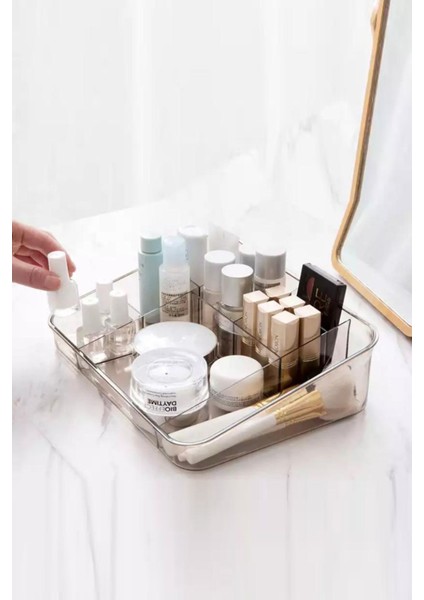 Turuncu Masaüstü Makyaj ve Takı Organizeri, Oje ve Ruj Saklama Kutusu