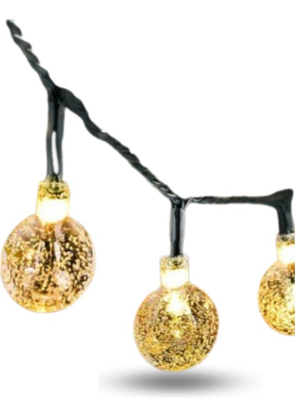 Büro Ev Ofis Yazlık Için 5mt Sarı Opak Solar Top LED Işık Lamba Şerit Aydınlatma