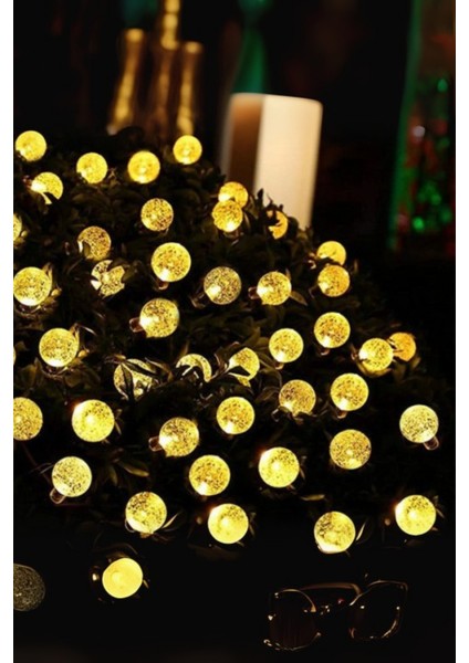 Büro Ev Ofis Yazlık Için 5mt Sarı Opak Solar Top LED Işık Lamba Şerit Aydınlatma modelleri