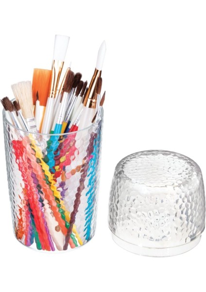 Şeffaf Kapaklı Makyaj ve Kozmetik Düzenleyici, 10X10X20CM, 2 Litre Kapasite