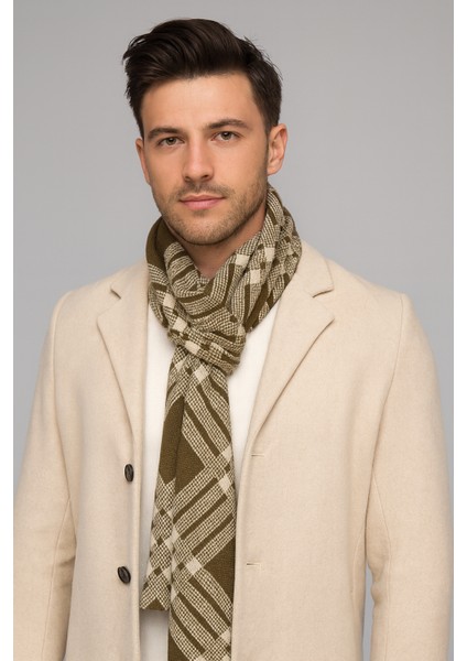 Kareli Desenli Triko Atkı