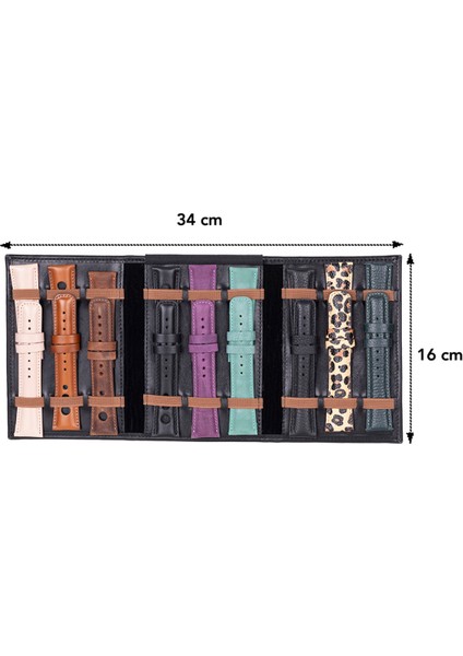 El Yapımı Hakiki Deri Saat Kordonu Çantası, Kömür Siyah Renk fiyatları