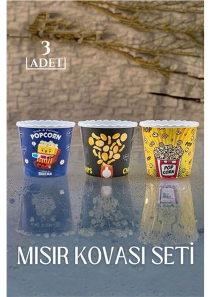 Patlamış Mısır Kovası 2'li Set, Lezzetli ve Pratik Atıştırmalık Keyfi