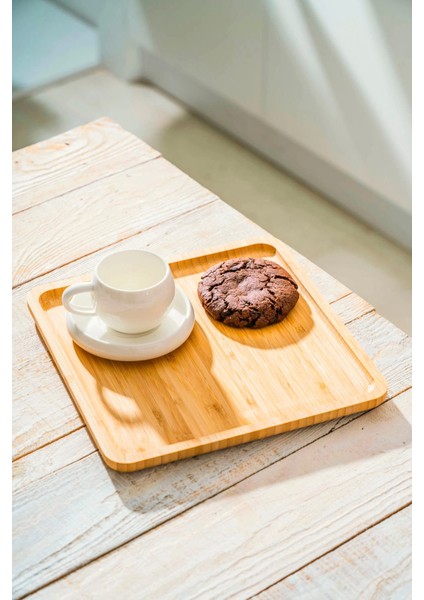 Mario - Bambu Lüks Kare Pasta Sunum Tabağı 25 x 25 cm modelleri