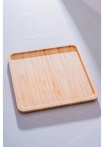Mario - Bambu Lüks Kare Pasta Sunum Tabağı 25 x 25 cm fırsatları
