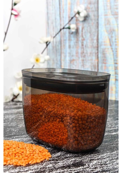 Şeffaf Oval Saklama Kabı, 900 Ml, Sızdırmaz, Kapaklı, Antrasit Renkli fiyatları