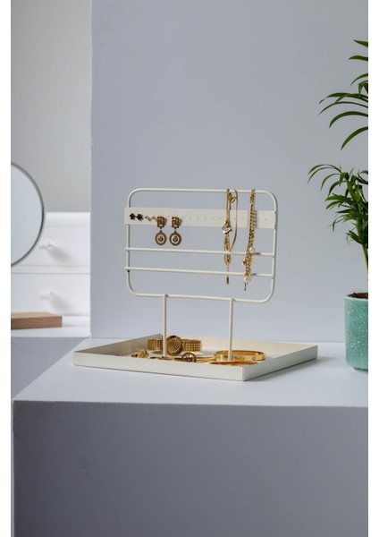 Şık Beyaz Takı ve Küpe Organizeri, Düzenli Saklama Için Mükemmel Seçim