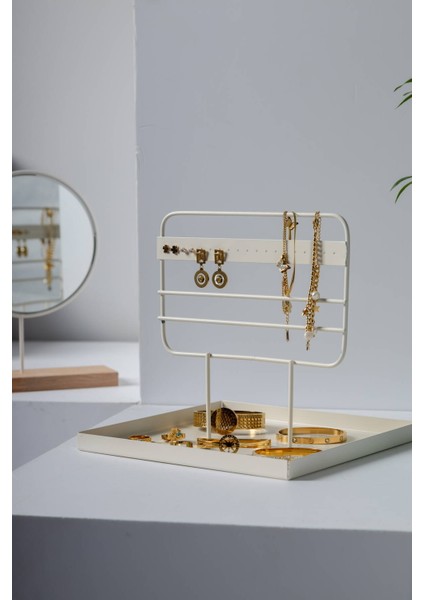 Şık Beyaz Takı ve Küpe Organizeri, Düzenli Saklama Için Mükemmel Seçim fiyatları