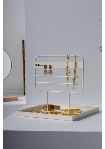 Şık Beyaz Takı ve Küpe Organizeri, Düzenli Saklama Için Mükemmel Seçim modelleri