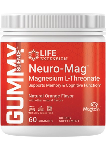 Neuro-Mag Magnesium L-Threonate Magtein Natural Orange 60 Gummies