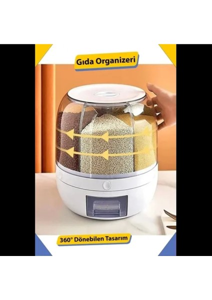 Dönebilen Turuncu Kuru Gıda ve Bakliyat Organizeri, Pratik ve Şık Saklama Çözümü modelleri