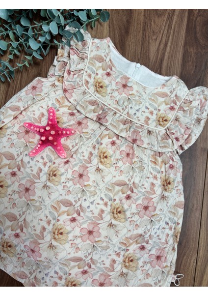 Çiçekli Müslin Elbise