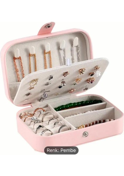 Çift Katlı Takı Kutusu Organizer, Şık ve Kullanışlı Saklama Çözümü