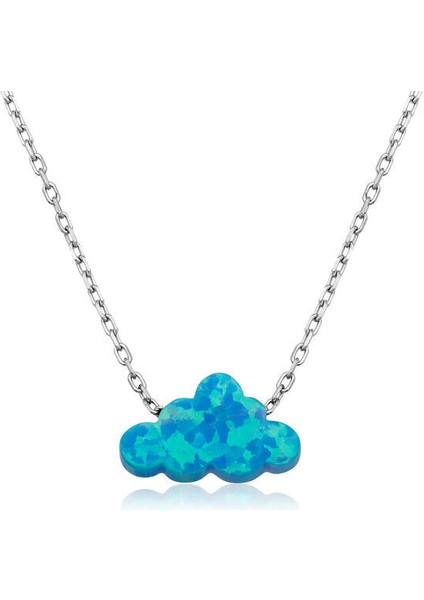 Opal Bulut Taşlı 925 Ayar Gümüş Kolye