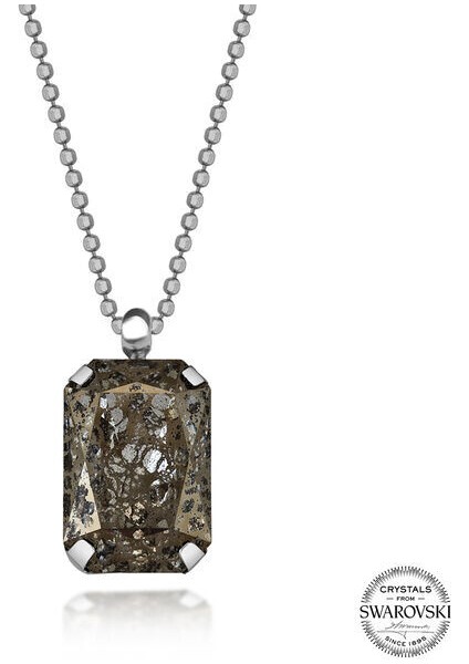 Crystal Taşlı Top Zincir 925 Ayar Gümüş Kadın Kolye