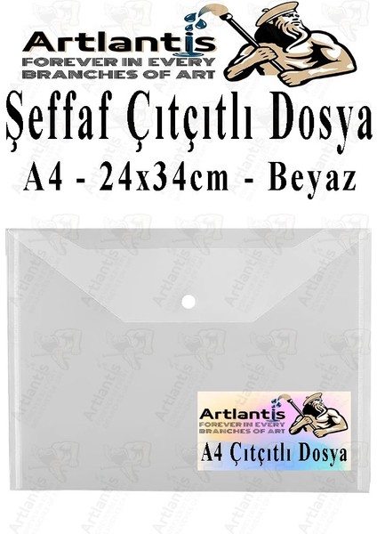 A4 Çıtçıtlı Dosya Şeffaf Renkli Zarf Dosya 1 Adet Çıt Çıtlı Dosya Su Geçirmez 100 Yaprak Kapasite