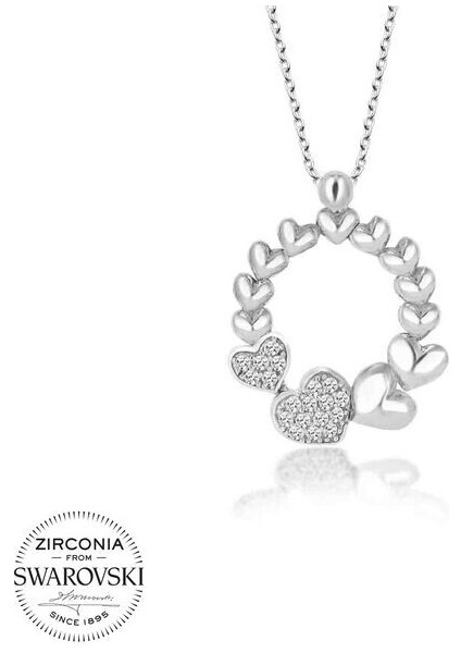 Çember Kalp 925 Ayar Gümüş Kolye