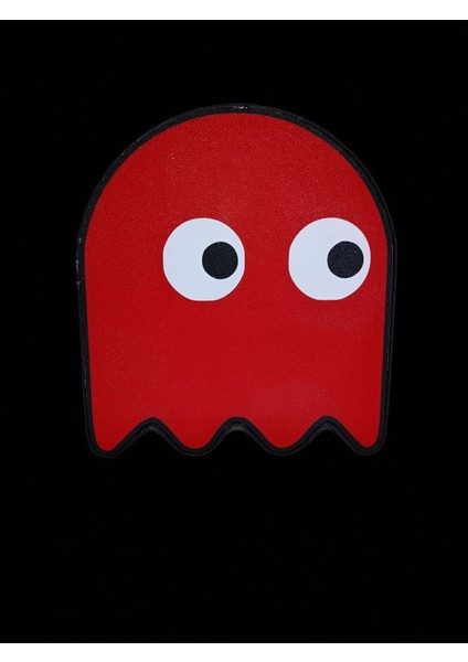Pac-Man Hayalet Kumbarası | Dekoratif Tasarım, Eğlenceli Çocuk ve Yetişkin Hediye Seçeneği | Kırmızı