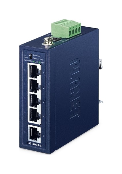 Compact Industrial 5-Port 10/100/1000T Ethernet Switch (-40~75 Degrees C)