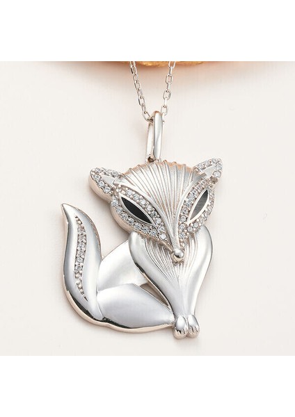 Tilki 925 Ayar Gümüş Kadın Kolye