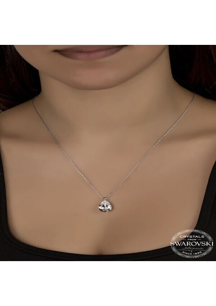 Crystal Taşlı Damla 925 Ayar Gümüş Kadın Kolye