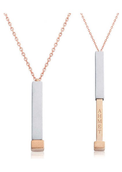 Rose Kişiye Özel Isim Yazılabilen 925 Ayar Gümüş Kadın Kolye